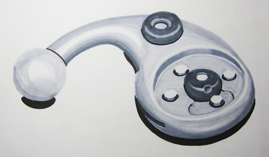 Greyscale marker rendering of final concept
